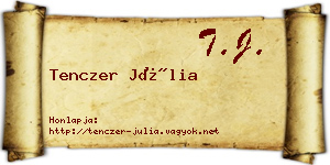 Tenczer Júlia névjegykártya